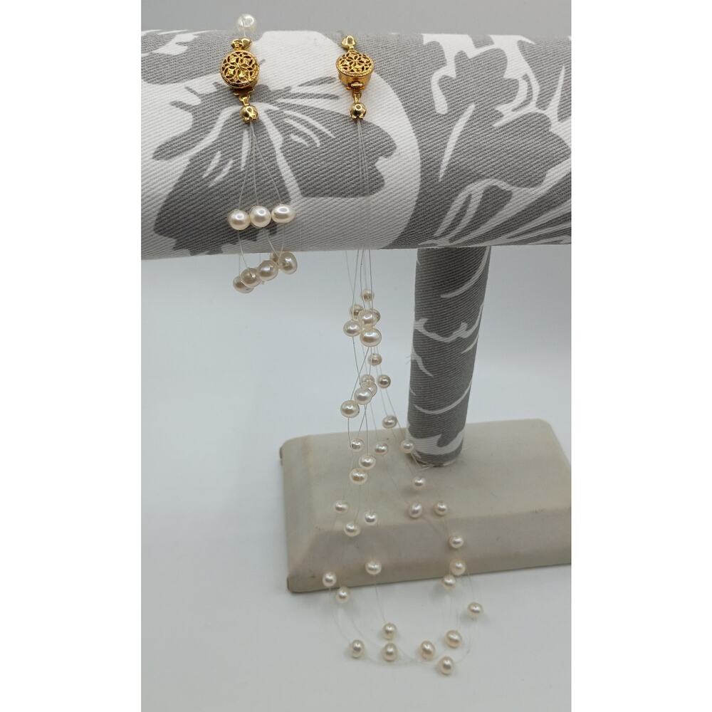 Genuine Pearl Necklace & Bracelet - Picture 6 of 8